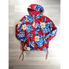 Adidas X Farm Rio Chita Floral Windbreaker Jacket Women s Size L Red Floral