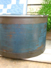 Antique Wood   Tin Pantry Box Ca  1860 New Blue Milk Paint