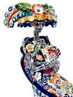 Talavera Catrina Mexican Day Of The Dead  Xl Figure Pottery Folk Art