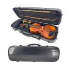 4 4 Full Size Violin Case Box Black Carbon Fiber With Backstrap Convenient Carry