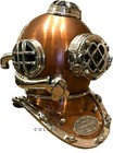 Maritime Diving  Helmet Us Navy Mark V Copper Brass Nautical Scuba Diver Helmet