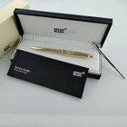 New Montblanc Meisterstuck Gold Wavy Classique Luxury Ballpoint Pen 163p   Box