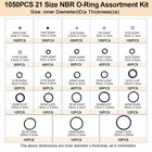 1050pcs Metric O Ring Kit 21 Sizes Nitrile Rubber Seal Assortment
