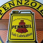 Vintage Pennzoil Porcelain Sign - Motor Oil Can Pennsylvania Porcelain Sign