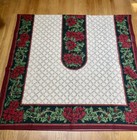 New Christmas Cotton Tablecloth Charter Club Poinsettia Red Ivory Gold 116 X 62