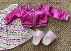 American Girl 18  Doll Meet Outfit Star Dress Pink Jacket Sparkle Shoes New