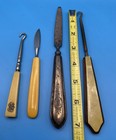 Antique Vanity Items Lot  Gorham Sterling File  Bakelite Knife   Hook  Mop Hook