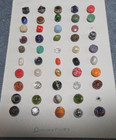 Lot Of 48 Diminutive Glass Buttons Various Colors Patterns Shapes