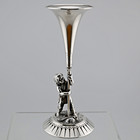 Rare Early Gorham Sterling Silver Figural Bud Vase Boy   Girl C 1860s 
