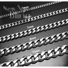Stainless Steel 316l Chain Cuban Curb Women Men 16-36  Necklace 3 5 7 9 11mm