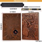 Dnd Dragon Notebook 3d Embossed Leather Journal A5 Vintage Travel Red 