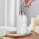 12 Oz Refillable Glass Soap Dispenser With Rust Proof Stainless Steel Pump  For