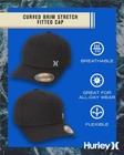 Hurley Men s Hat - Curved Brim Stretch Fitted Cap Large-x-large Black