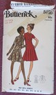 Vtg 1970s Butterick 5950 Flared Pleated Low Skirt Dress Sewing Pattern 37 Bust