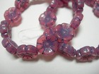 12 Beads Deep Pink Opal With A Purple Finish Czech Glass Flower Beads 12mm