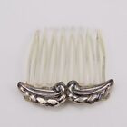 Vintage Sterling Silver Hair Comb Barrete Clip Pair