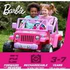 Power Wheels Disney Barbie Jeep Wrangler 12v Battery-powered Ride-on  Ages 3 