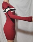 Luv Nyc Women Dress Red Long Sleeve Knitted Sweater Bodycon Party Mini