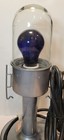 2000s Blue Cobalt Glass Explosion Proof Light Steampunk Industrial Vintage Lamp