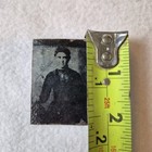 Antique Tin Type Photo - Victorian Woman With Cross Pendant - 19th Century