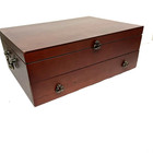 Mikasa Silverware Flatware Storage Chest Wood Case Box With Drawer