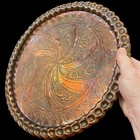 Middle Eastern Antique Copper Tray Hand Chased Hammered Table Or Wall Art 13 5   