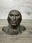Indian Chief Native American Bronze Bust Plaque Bookend Antique 7 25x5 25   