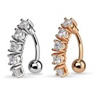 1pc Surgical Steel Belly Button Rings 14g Cz Opal Navel Rings Piercing Jewelry