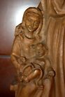 Antique 14  Hand Carved Wood Nativity Set Scene Holy Family Statue Sculpture