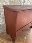 19th Century Antique Primitive Painted New England Wooden Blanket Mule Chest 42 