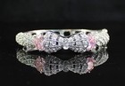 Bow Fashion Pink Austrian Rhinestone Crystal Bangle Bracelet Bridal B1521pink