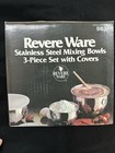 Revere Ware Stainless Steel Set Of 3 Mixing Bowls With Transparent Lids  983 Nos