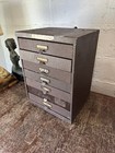 Antique Watchmakers Cabinet Metal Apothecary Industrial Multi Drawer Jewlery