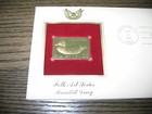 Broadbill Decoy Folk Art Series 1985 Gold Golden Replica Cover Stamp