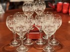 1980s Vintage Libbey Arby s Winter Wonderland Wine Glasses Gold Rim Set 10