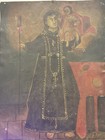 Rare Mexican 19th Century Retablo Oil Painting On Tin 