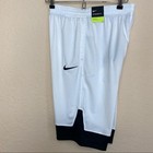 Nike Dri-fit Boys Xl Basketball Shorts White Black Standard Fit Cu9137-100 Tags