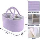 Baby Diaper Caddy Organizer Cotton Rope Nursery Storage Bin Basket Portable H   