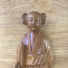 Vintage Carved Wood Wooden Statue Woman Girl Solid Wood Wood Carving Sculpture