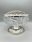 Mid-century Cut Glass   Silver Plate Rose Bowl  Mayell  Birmingham  C 1950s 60s