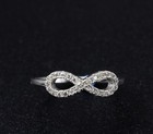 Fashion Women 925 Sterling Silver Cubic Zircon Silver Infinity Ring Size 5-9