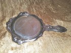 Antique  Silver Hand Mirror Victorian Vanity Floral Art Nouveau Repousse