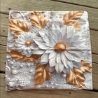 18    X 18    White Gray Gold Floral Spring Flower Decorative Pillow Cover Pearls