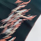 Black Sudden Flare  b 13x56 1920s Antique Japanese Kimono Silk Fabric Ru44