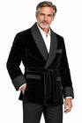 Mens Smoking Jacket Velvet - Black
