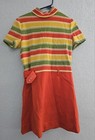 1969-71 Twa Flight Attendant Stewardess  Red And Stripes Vintage Dress Size 10