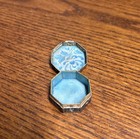 Vintage Silverplate Pill Box W  Enameled Flowers Marked China