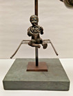  Antique Brass Figural  Balance Scale W marble Base