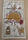 Vtg Australia Souvenir Linen Tea Towel Map Wildlife Koala Kangaroo Textile Art