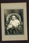 Antique Vintage Photo Cabinet Card Beautiful Happy Smiling Baby Fashion  Chair